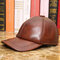 Men Vintage Genuine Leather Baseball Cap Outdoor Caps Adjustable - Coffee