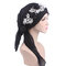 Headwear Turbans For Women Long Hair Head Scarf Headwraps Cancer Hats - Black