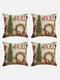 4 PCs Linen Christmas Decoration In Bedroom Living Room Sofa Cushion Cover Throw Pillow Cover Pillowcase - #04