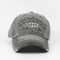 Men Washed Cotton Baseball Caps Casual Embroidery Adjustable Breathable Sport Hats  - Army Green