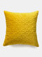 1PC Velvet Solid Color Hexagonal Flower Pattern Decoration In Bedroom Living Room Sofa Cushion Cover Throw Pillow Cover Pillowcase - Yellow