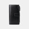Women Genuine Leather RFID Anti Theft Oil Wax 6.3 Inch Phone Long Wallet Purse - Black