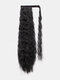 Corn Perm Long Curly Hair Fluffy High Temperature Fiber Bandage Ponytail Wig Piece - Black