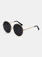Unisex Metal Full Round Frame Tinted Lens UV Protection Fashion Sunglasses - Black