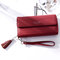 Women Stylish Trifold Long Wallet Clutch Bags Purse Multi-slots Card Holder - Red