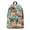 Women Vintage Floral Canvas Backpack Casual Travel Bag - Orange