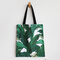 Fresh Printed Leaf Shoulder Bag Canvas Handbag - Light Green