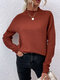 Solid Half-collar Long Sleeve Casual Homewear Sweater - Brown