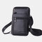 Men EDC Genuine Leather 6.5 Inch Phone Holder Multiple Styles Belt Bag Crossbody Bag - Black