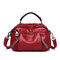 Women Plain Multi-pockets Square Bag Shoulder Bag - Red