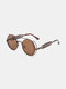 पुरुष रेट्रो फैशन आउटडोर UV संरक्षण जस्ती धातु फ्रेम गैर पर्ची नाक पैड सर्कल गोल धूप का चश्मा - #02