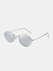 Unisex Alloy Oval Full Frame Polarized UV Protection Fashion All-match Sunglasses - Silver frame/Silver