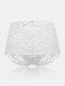 Women Lace See Through High Waist Thin Sexy Lingerie Seamless Panties - White