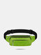 Men Casual Nylon Waterproof Double Layer Large Pocket Sport Belt Bag - Green