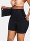 Women High Waist Tummy Shaping Hip Lifting Side-Closure Breathable Shapewear - Black