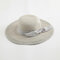 Woman Solid Color Cotton With Linen Bow Travel Holiday Sun Seaside Hat - Grey
