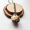 Круглый стеклянный шар с геометрическим рисунком Растение Ожерелье с сушеными цветами Роза Регулируемая металлическая цепочка для свитера - 01
