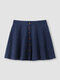 Corduroy Solid Color Single Breasted A-lined Women Skirt - Navy