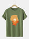 Mens 100% Cotton Design Portrait Sunset Print Short Sleeve T-Shirt - Dark Green