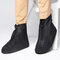 Men Waterproof Slip Resistant Front Zippers Ankle Rain Boots Covers - Black