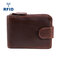 RFID Antimagnetic Genuine Leather Multi-slot Card Holder Coin Bag Wallet - Coffee