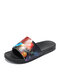 Men Stylish Printing Pattern Slip On Home Casual Slides Slippers - Red