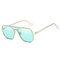 Unisex Vogue Vintage PC Metal Marine Sunglasses Outdoor Travel Beach Anti-UV Sunglasses - Green