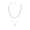 Fashion Multilayer Gold Necklace Copper Round Sequin Pendant Chain Clavicle Necklace for Women - Silver