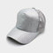 Women Simple Casual Solid Color Visor Breathable Mesh Sun Hat Baseball Hat - Silver