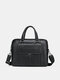 Menico Men's Faux Leather Business Casual Tote Briefcase Crossbody Laptop Bag Shoulder Bag - Black