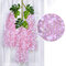 12 unids / set 100 cm flores artificiales de seda glicina falso jardín flor colgante Planta vid Boda decoración - Rosa claro