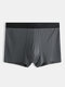 Men Plus Size Plain Boxer Briefs Breathable Viscose Soft Stretch Underwear With Bacteriostatic Pouch - Gray
