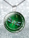 Vintage Dragonfly Women Necklace Hummingbird Butterfly Glass Pendant Necklace - #03