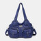 Women Waterproof Anti-theft Large Capacity Crossbody Bag Shoulder Bag Handbag Tote - Blue