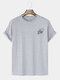 Mens Gesture Print Cotton Short Sleeve 100% Cotton Casual T-Shirt - Grey