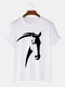 Mens Horse Head Graphic Crew Neck Casual 100% Cotton Short Sleeve T-Shirts - White