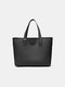 Women 2 PCS 15.6 Inch Laptop Large Capacity Multi-pocket Removable Key Multifunctional Shoulder Bag Handbag Tote - Black
