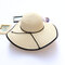 Women Summer Foldable Solid Panama Style Beach Straw Hat Casual Travel Wide Brim Visor Sun Hat - Beige
