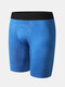 Men 3D Print Fabric Widen Waist Wicking Running Shorts Breathable Sports Stetch Tracks Shorts - Blue
