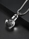 Trendy Spherical-shaped Twelve Constellation Luminous Pendant Glass Stainless Steel Necklace - #05