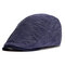 Mens Unisex Retro Solid Color Beret Hat Casual Travel Sunscreen Flat Golf Caps - Navy