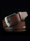 Men 110cm Faux Leather Business Fashion Jeans Pin Buckle Belts - Coffee