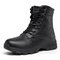 Men Outdoor Work Style Combat Boots Lace Up Hiking Mid-calf Boots - Black