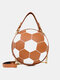 Women Basketball Football Chains Handbag Crossbody Bag - Brown 1
