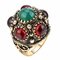 Fashion Finger Ring Spherical Crystal Irregular Geometric Gold Plated Rings Ethnic Jewelry for Women - Colorful