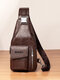 Retro Simple Fashion Waterproof All-match Classic Sport Hiking Travel Large-capacity Multi-pocket Crossbody Bag Chest Bag - Dark Brown