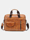 Vintage Business Versatile Pocket Zip Decor Multifunction Detachable Shoulder Bag Handbag - Light Brown