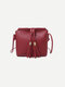 Women Tassel Detail Bucket Bag Crossbody Bag  - Red