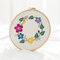 Flower Printed DIY Embroidery Kit Linen Fabric Kit Handmade Kitting Beginner Needlework Kits - #1