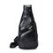 Vintage USB Rechargeable Faux Fur Chest Bag Waterproof Casual Shoulder Messenger Bag - Black